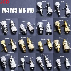 4mm 바나나형 암 커넥터 구리 니켈 도금 M4 스피커 앰프용 고전류 접지 단자 1개