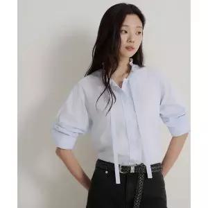 빈폴 BEANPOLE LADIES 잔스트라이프 타이 블라우스 스카이 블루 (BF6864C15Q) BF6864C15Q 490983