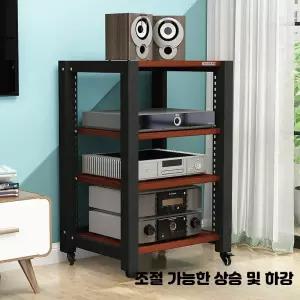 높이조절 오디오 스피커 장비 거치대 거실 홈시어터 선반 수납장식장 이동식 받침대