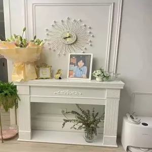 벽난로콘솔 화이트 삼각틈새 코너수납장 구석 콘솔장 현관 거실장 수납장 거실