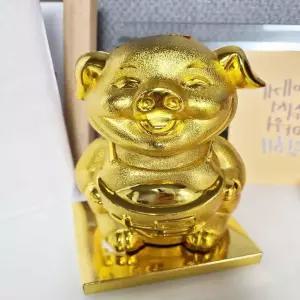 홀렌 복을부르는 황금돼지 저금통 중형 돼지장식품 돼지보석함 인테리소품 풍수지리 복돼지 FD720E2
