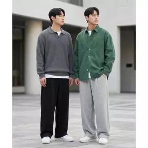 OFFMADE [기모추가] 사이드핀턱 와이드 스웨트팬츠 핀턱 트레이닝바지