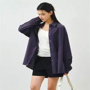 몽돌 소프트 터치 오버핏 코튼 셔츠 바이올렛 MDSH027VIOLET