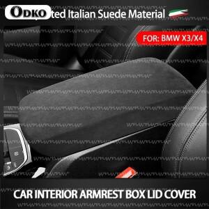 스웨이드 자동차 스타일링 중앙 암레스트 케이스 뚜껑 커버 쉘 BMW 호환 호환 X3 X4 2018 2020 액세서리