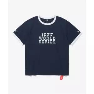 NEW ERA MLB 뉴욕 양키스 월드 시리즈 링거 티셔츠 팀 네이비