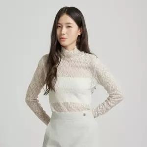 [AK분당점] [씨씨콜렉트] 레이스 목폴라 레이어드 티셔츠_C264PSM032
