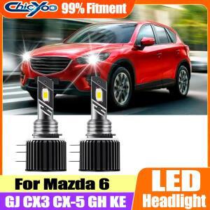 2개 3570 CSP 칩 40000LM 150W H15 LED 헤드라이트 하이빔/DRL 주간 주행등 마쓰다 6 GJ CX3 CX-5 GH KE용