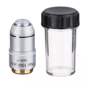 AmScope PA100X 100배 플랜 아크로매틱 현미경 대물렌즈 침지 필요 DIN 표준 RMS 20.32mm 나사산 유한 튜브