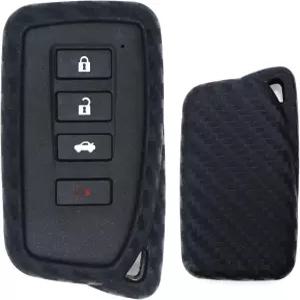 렉서스 ES GS RC NX RX LX 200 250 350 2세대 스마트 키와 호환되는 iJDMTOY 탄소 섬유 패턴 소프트 실리콘