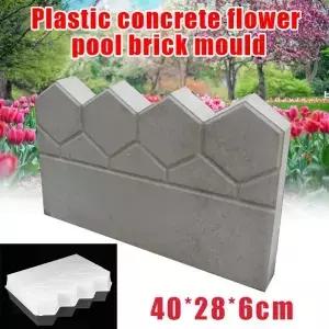 정원 울타리 콘크리트 돌 도로 꽃 침대 DIY 장식 포장 플라스틱 재사용 가능 골동품 시멘트 벽돌 금형 제작
