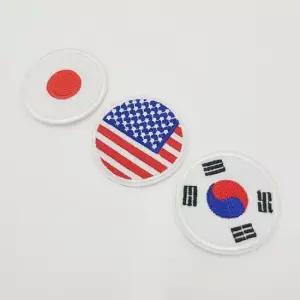 WL 열접착 원형 국기 자수 와펜 패치 태극기와펜 태극기패치 국기패치 한국국기와펜