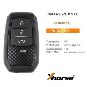 Xhorse Y.T 범용 스마트 키 도요타 지지대 4D 8A XSTO01EN XM38