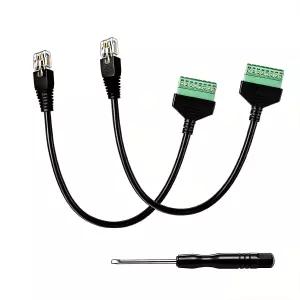 Xenhex RJ45 스크류 터미널 커넥터 8핀 블록 어댑터 Cat5/Cat6 기가비트 이더넷 케이블용 CCTV DVR 및