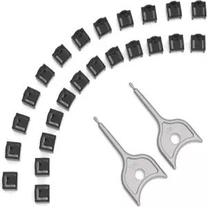 2개 키가 포함된 24개입 RJ45 포트 잠금장치 보안 네트워크 잠금 및 먼지 커버 컴퓨터·서버·라우터 등용