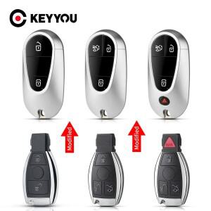 KEYYOU 개조 키 케이스 쉘 포브 메르세데스 벤츠 A B C S E G 클래스 AMG 234버튼 리모컨 자동차 NEC 및 BG