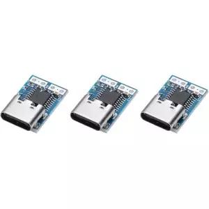 MECCANIXITY 3Pcs USB-C PD 12V DC 고정 전압 파워 트리거 모듈 5A 블루 0.7x0.4 Type-C 여성 입력 노트북