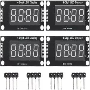 MOPFOL 4 세트 0.36인치 4자리 LED 디스플레이 모듈 TM1637 드라이버 칩 아두이노 및 라즈베리 파이