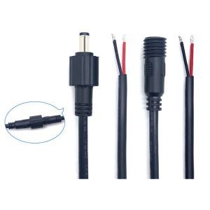 2핀 코어 DC 남성 및 여성 케이블 커넥터 5.5 X 2.1mm IP68 방수 18AWG 7A 플러그 전원 공급 연장 어댑터