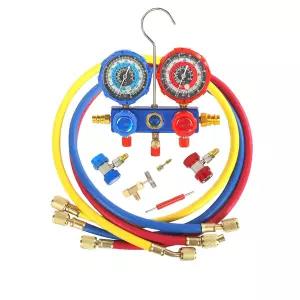 PB Motor Tech 3방향 알루미늄 AC 매니폴드 게이지 세트 R134A R410A R22 R404A에 적합