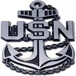 전기 도금 미국 해군 앵커 브라이트 크롬 자동차 엠블럼 공식 라이선스 USN 방수 OEM 등급 품질 3.25 범용