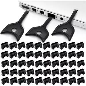 USB A 포트 차단기 50개 세트 3개의 제거 키가 포함된 잠금장치 검정색
