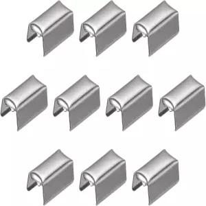 uxcell 접이식 크림프 캡 200개입 8x4mm 리본 끝 클립 화이트 니켈 보석 DIY 공예용 팁 클램프 코드 마감