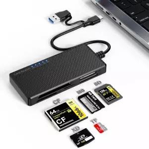 5-in-1 메모리 카드 리더기 USB A 및 C 듀얼 인터페이스 SD·TF·CF·MS·XD 지원 5Gbps 고속 다중 동시