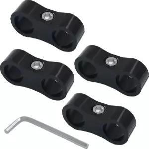 Murtenze 4 Pack AN6 호스 분리 클램프 알루미늄 연료 라인 장착 검은색 피팅 어댑터 브레이크 및