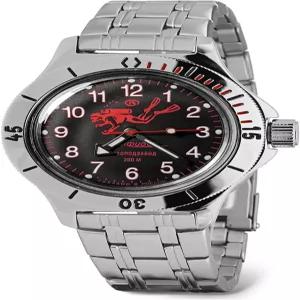 VOSTOK Amphibia 120657 스쿠버 듀드 자동 와인딩 다이버 손목시계 스틸 팔찌