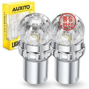 AUXITO LED 1156 P21W 7443 DRL 주차 후진등 자동차 프로젝터 전구 캔버스 화이트 옐로우 레드 2개
