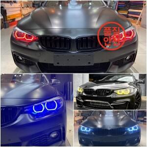 2018 BMW M3 블루 옐로우 DRL 엔젤 아이즈 LED 헤드라이트 보드 세트 F80 LCI