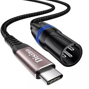 Disino USB C to XLR 케이블 앰프 스피커 믹서 콘솔 등용 타입 수컷 출력 - 1m/3.3피트