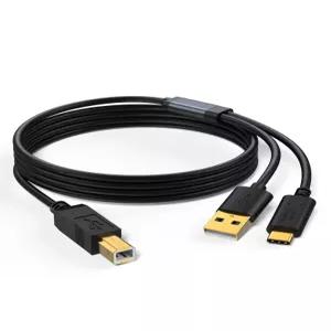 CableCreation 2 in 1 프린터 케이블 USB 5FT B to C MIDI Pro Air Yamaha Casio 디지털 피아노 키보드 DJ