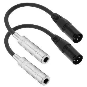 XLSLUTHE 2개 세트 1/4 XLR 케이블 수컷에서 TRS 암컷 어댑터 TS/TRS 커넥터 변환기 인터커넥트 11.8 30cm