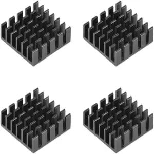 uxcell 6x20x20mm 블랙 알루미늄 방열판 열전도 접착 패드 쿨러 3D 프린터 4대용 냉각