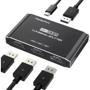 Dell/Mini PC용 디스플레이포트 멀티 모니터 어댑터 8K@60Hz DSC 3분할 MST 허브 DisplayPort