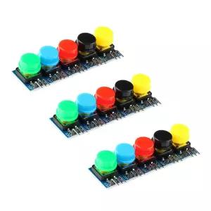3Pcs 순간 푸시 버튼 모듈 빅 5가지 색상 키트 3.3V/5V 디지털 입력 택타일 키 스위치 보드 아두이노 호환
