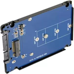 NGFF B+M 키 소켓 2 M.2 SSD 2.5 SATA 22핀 어댑터 카드 검은색 금속 케이스가 포함된