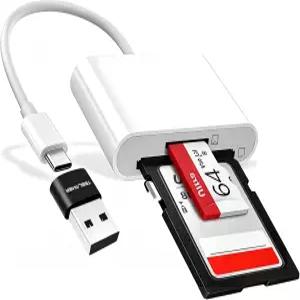 USB C SD 카드 리더 2-in-1 17 16 15용 Type Pro Air 휴대폰 태블릿 플러그 앤 플레이