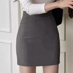 옷자락 미니멀 여자 정장 치마 무지 H라인 슬림핏 미니