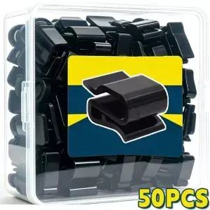 5/50pcs 케이블 클램프 병렬 크로스 코드 홀더 태양광 패널 시스템용 데스크 와이어 관리 클립 정리기