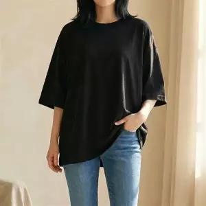 유니제이 엠보 오버핏 7부 티셔츠