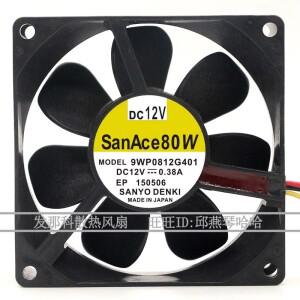 Sanyo CPU 선풍기, 냉각 9WP0812G401, 8025, 12V, 0.38A, 8cm, IP68, 80x80x25mm,