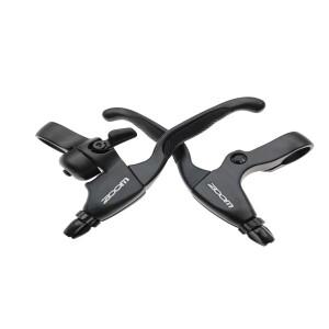 줌MTB 도로 자전거 브레이크 레버 세트, 알루미늄 합금, 블랙 핸들, 좌우 4 손가락, 벨 V 디스크 포함