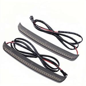 2PCS 바이크 오토바이 LED 안장 가방 브레이크 회전 신호등 연기 렌즈 할리 휴대 거리 글라이드 도로 킹 20