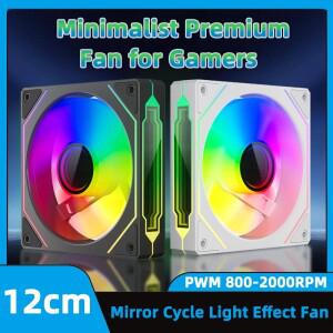 TEUCER LZ-4Pro 컴퓨터 케이스 팬 120mm ARGB 순환 거울 조명 효과 CPU 냉각 4Pin PWM 800 ~ 2000RPM PC 역