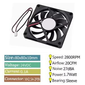 10PCS 5V 12V 24V 냉각 팬 80mmx80mmx10mm 8010 슬리브 베어링 DC 브러시리스 컴퓨터 CUP 팬용