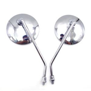 유니버설 8 10mm 바이크 오토바이 백미러 스쿠터 크롬 라운드 사이드 (스즈키 GN 125 야마하 조그 BWS 100
