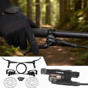 금속 자전거 유압 브레이크 키트(2개의 로터  알루미늄 합금 레버 포함) 산악 전기 디스크 변환 키트