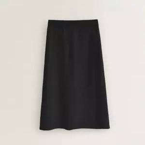 The Nockin Woman Harmonic Wool Rolling Maxi Skirt Black 1480532